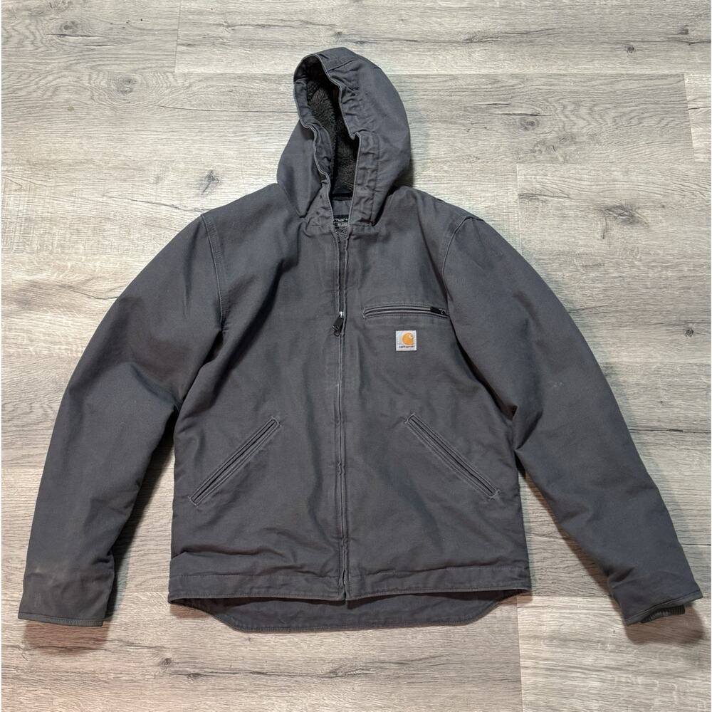 Carhartt Mens S Relaxed Fit Washed Duck Sherpa-Lined Sierra Hooded Jacket 104392